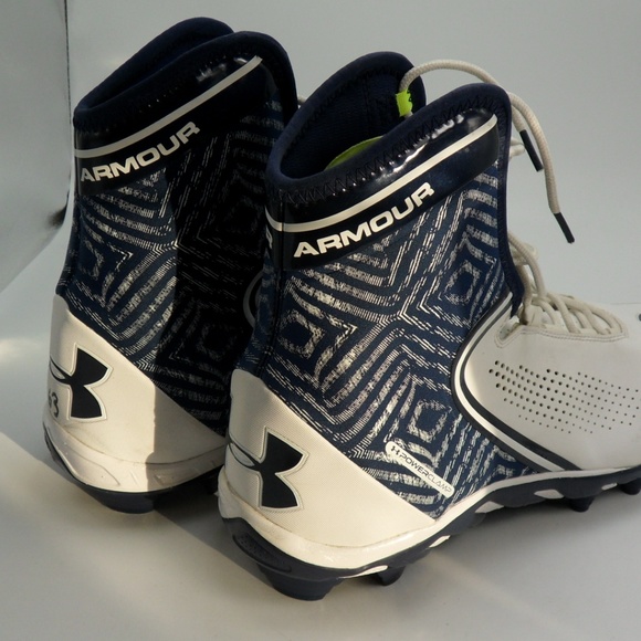 Under Armour? Powerclamp Brawler Sz 16 Football Cleat Cleats Blue Black & White New! Under Armour Brawler Football Shoes Cleats Spine Sz.16  main image 2